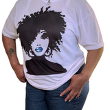 MIRROR Image T- Shirt Blue Lip Lady (Double-Sided Printing)