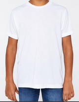 Youth Bulk 12 minimum Custom Sublimation White T- Shirt (Double-Sided Printing Same Design)